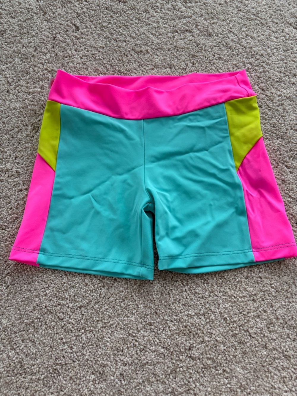 Girls' Bright Colorblock Dance Shorts - Pink & Teal